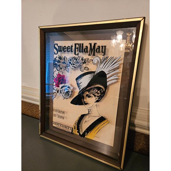 Vintage 1940s Reverse Glass Portrait – Sweet Ella May – J. Howard Co. - Picture 3 of 5